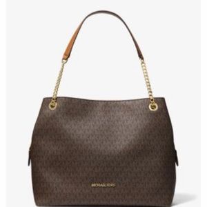 MK Jet Set Large Logo Chain Tote Bag